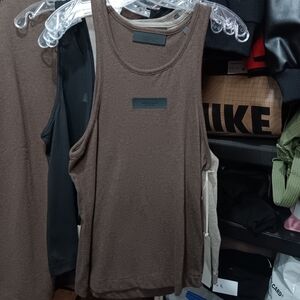 Fear of God Essentials Core Collection Women's Tank Top Heather Wood Brown NWT
